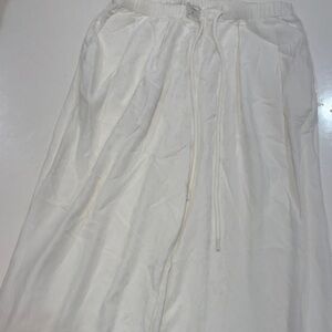 Elegant White Wide Leg Women's Pants
